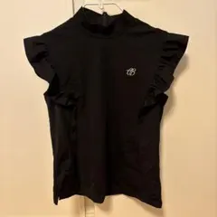 CUARTO UNITED フリル袖 ハイネック 半袖 トップス ブラック　Ｍのサムネイル