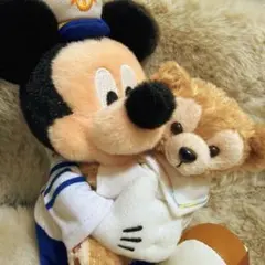 ぬいぐるみバッジ　ミッキー　ダッフィー　ハートフェルトレターズオブフレンドシップ
