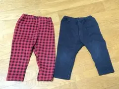 80 UNIQLO ベビー 裏起毛レギンス 2枚セット