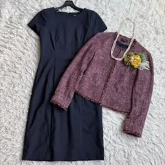 美品♡セオリー セットアップ ママスーツ ツイードジャケット ワンピース S-M