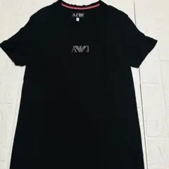 ARMANI JEANS AJ ラインストーン ロゴ 半袖Tシャツ ブラック Mのサムネイル