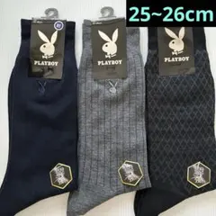 『新品』 25~26cm PLAYBOY プレイボーイ ソックス 3足セットのサムネイル