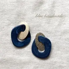 No.159 ゴールド×ダークブルー 大ぶり　2way