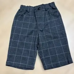 チェック柄ハーフパンツ 110cm ダークグレー