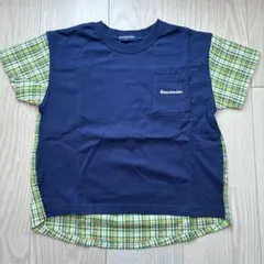新品:MewJension ネイビー・チェック柄 Tシャツ 110