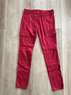 PLST 赤いカーゴパンツ ウエスト