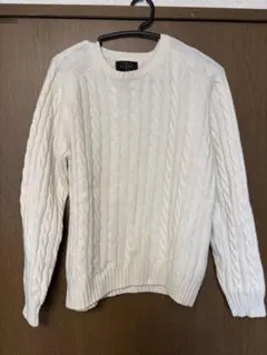 BEAMS アイボリー ケーブルニットセーター