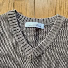 ユナイテッドアローズ ウォッシュド カノコ Vネック ベスト ダークグレー