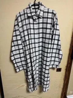 白黒チェック柄 長袖シャツ XLサイズ