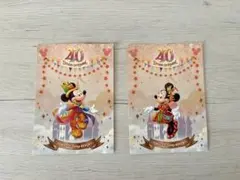 ディズニー 40周年 ポストカード2枚セット
