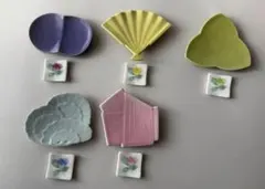 希少色】よしざわ窯 シトロン（大）＆ プルーン（小）コサージュのお鉢