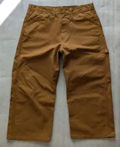 SUGAR CANE ストライプ ペインターパンツ 美品 ブラウン W34L32 SUGAR CANE シュガーケーン ヒッコリーストライプ ワークパンツ