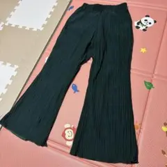 ダークグリーン ワイドパンツ プリーツパンツ Mサイズ