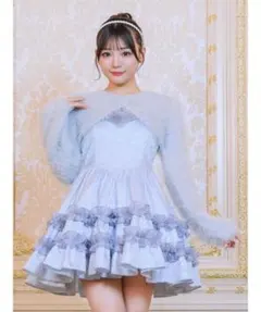 Me roir ジャガードワンピース リボンニット