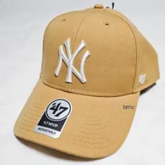 47 Brand NY ヤンキース キャップ 帽子 タン イエロー 白 男女兼用