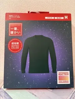 UNIQLO ヒートテック クルーネックT(長袖)M ブラック　メンズユニクロ
