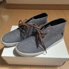 POLO グレー デニム ハイカットスニーカーのサムネイル