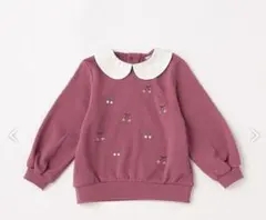 【新品】petit main プティマイン　さくらんぼ　丸襟　裏起毛　トレーナー