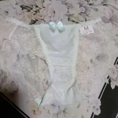 水色レースリボン付きショーツ Mサイズ新品