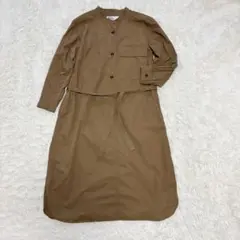 人気✨　マーガレットハウエル　ロングワンピース　長袖　Sサイズ　ブラウン　ベルト