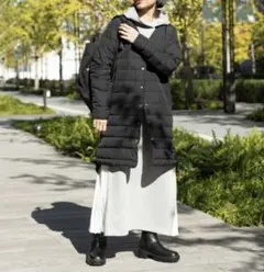 ビームスハート　フレンチ ロングダウンジャケット　ブラック