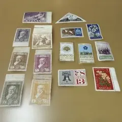 昭和20年に解体された国家である満州帝国切手31種（未使用16種、使用
