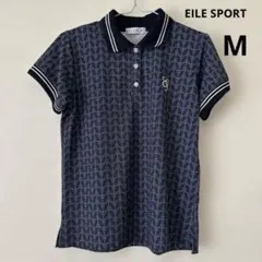EILE SPORT ネイビー 幾何学模様 ポロシャツ【Mサイズ】新品