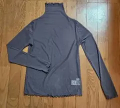 シアートップス　長袖　ハイネック　グレー