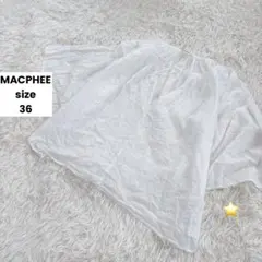 【MACPHEE】ボリュームシアーブラウス/フレアスリーブ/ホワイト/ギャザーのサムネイル