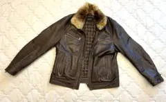 BURBERRY BLACK LABEL ラビットファー付レザージャケットLLのサムネイル