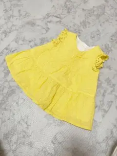 【美品】アプレレクール　イエローフリルチュニック 80cm