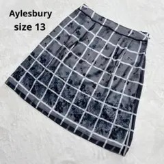 Aylesbury アリスバーリー 花柄 チェック フレア スカート 膝丈 13のサムネイル