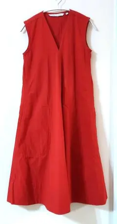 【美品】翌日発送　 UNIQLO　ノースリーブワンピース　S 赤　LEMAIRE
