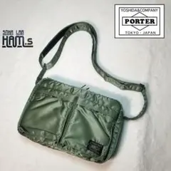 美品 PORTER　ポーター タンカー ショルダーバッグ S 2層 カーキ