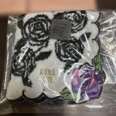 ANNA SUI バラ刺繍タオルハンカチ
