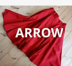 最終値下げ! ARROW 赤 たっぷりフレア スカート ひざ丈のサムネイル