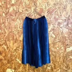 カジュアルパンツ ワイド ウエストゴム レーヨン100% ネイビー レディース