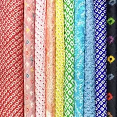 kja4037小さな絞り染め着物はぎれ10枚セット 正絹 生地japanbela