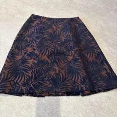 ANAVI 台形スカート S ダークブルー/ブラウン