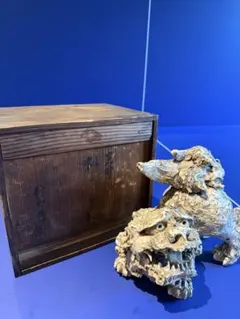 常滑焼 片岡静観作 恵比寿像 布袋像 縁起物 共箱 2点まとめて M A394A