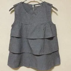 Auief ストライプ ノースリーブシャツ