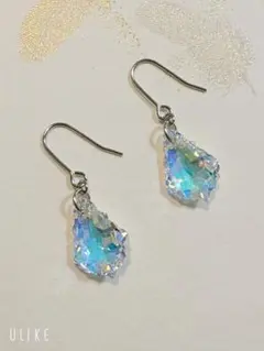 16㎜クリスタルABスワロフスキーのシルバーピアス