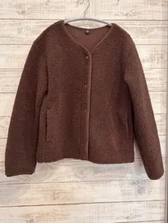 ユニクロ ボアフリース クルーネックカーディガン ボアジャケットSサイズ