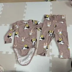 H&Mミニーマウス柄 9M ボディースーツロンパースとレギンスセット 70～80