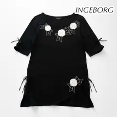 値下げ！美品❤️インゲボルグ　チュニック　花柄 ピンクハウス インゲボルグ フラワー柄 モノトーンチュニック