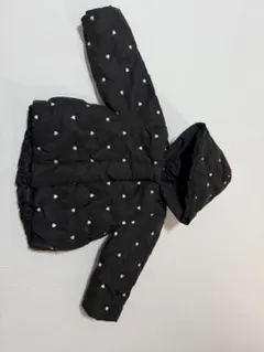 ハート模様 フード付きアウター 黒