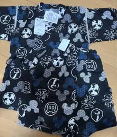 最終値下　ディズニー ミッキー 甚平 120 新品未使用 黒ブラック 男の子