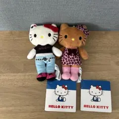 ハローキティ　マスコット　あしながver. ギャル　ヒョウ柄　日焼け　２点セット