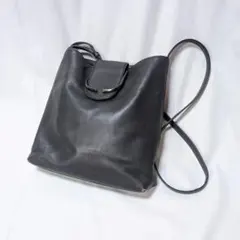 【ungaro】00sリアルレザー・ショルダーバッグ　ダークブラウン　日本製のサムネイル
