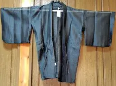 黒い羽織 シンプルなストライプデザイン　メンズ用